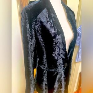 Snakeskin Velvet Blazer Size 2 Blue/Black